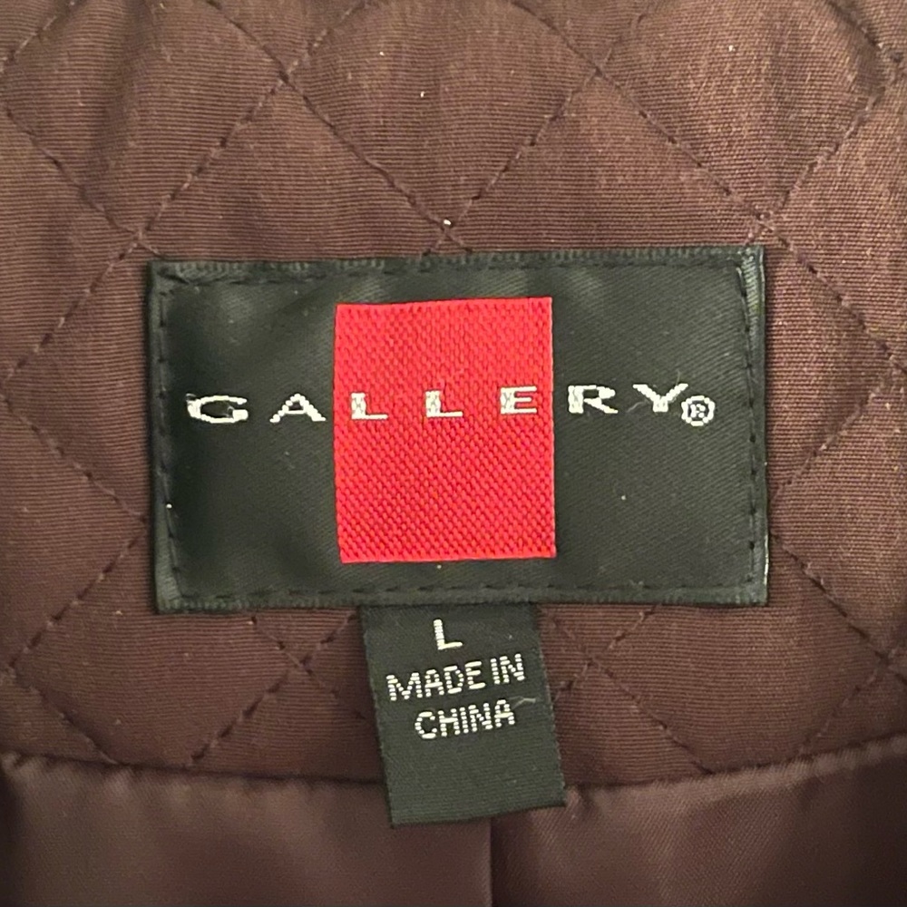 Gallery Women’s Brown Quilted Jacket Coat /Size Large - Picture 4 of 8